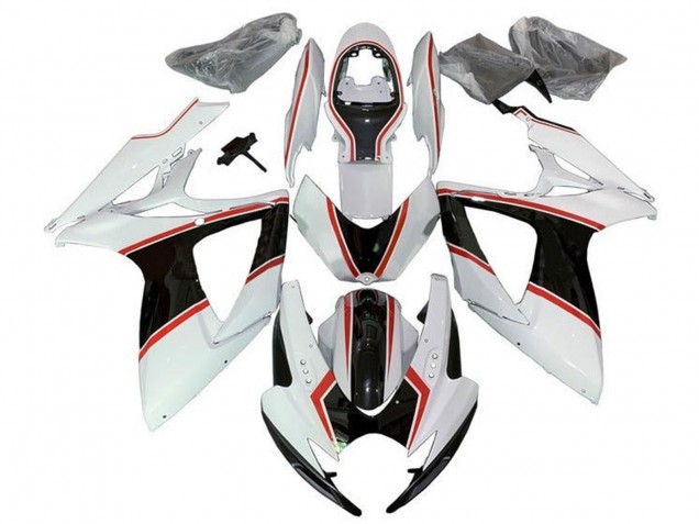 Carenados Moto Suzuki GSXR 600 / GSXR 750 2006-2007 - Blanco Naranja Negro Pinstripe