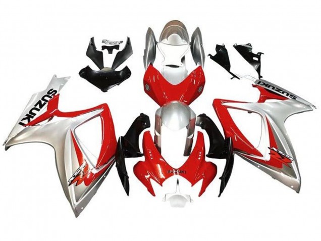 Carenados Moto Suzuki GSXR 600 / GSXR 750 2006-2007 - Plata Rojo Negro