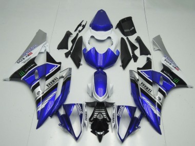 Carenados Moto Yamaha YZF R6 2006-2007 - Blanco Azul Plata Negro ENEOS Monstruo