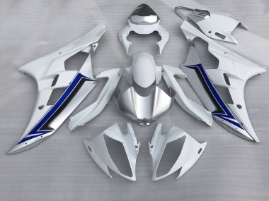 Carenados Moto Yamaha YZF R6 2006-2007 - Blanco Plata Azul Negro
