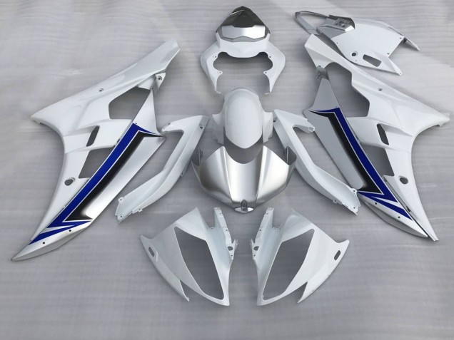 Carenados Moto Yamaha YZF R6 2006-2007 - Blanco Plata Azul Negro