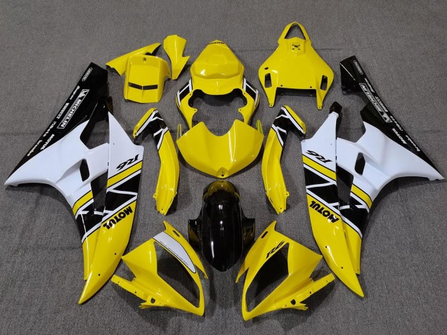 Carenados Moto Yamaha YZF R6 2006-2007 - Amarillo Blanco Negro Brillante Motul Michelin