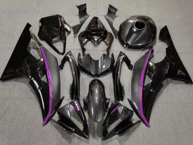 Carenados Moto Yamaha YZF R6 2008-2016 - Negro FibraCarbono Estilo Púrpura