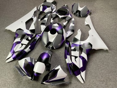 Carenados Moto Yamaha YZF R6 2008-2016 - Blanco Púrpura Gris Negro Camouflage