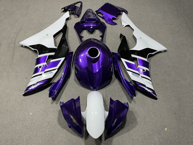 Carenados Moto Yamaha YZF R6 2008-2016 - Blanco Púrpura Negro Raya