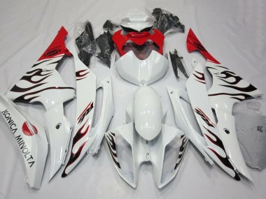 Carenados Moto Yamaha YZF R6 2008-2016 - Blanco Rojo Negro Llama