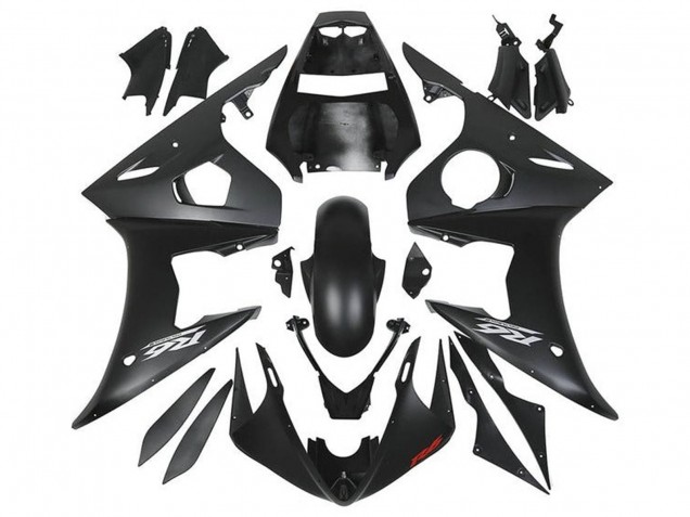 Carenados Moto Yamaha YZF R6 2005 - Negro Mate Plata Rojo