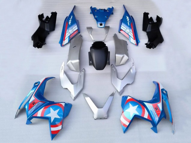 Carenados Moto Honda ADV160 2022-2024 - Plata Azul Rojo Blanco Estrella