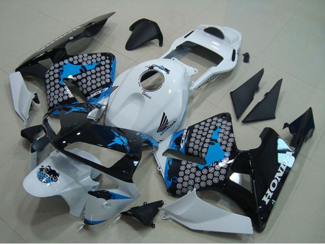 Carenado Moto Honda CBR600RR 2003-2004 - Blanco Azul Negro Brillante
