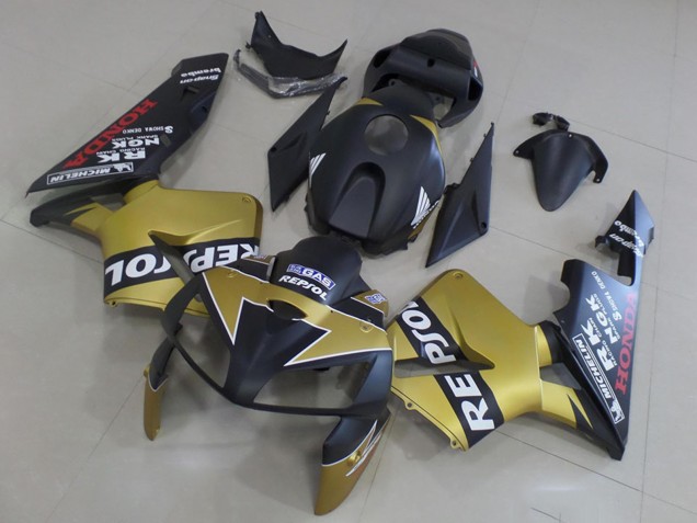 Carenados Moto Honda CBR600RR 2005-2006 - Negro Mate Oro Repsol