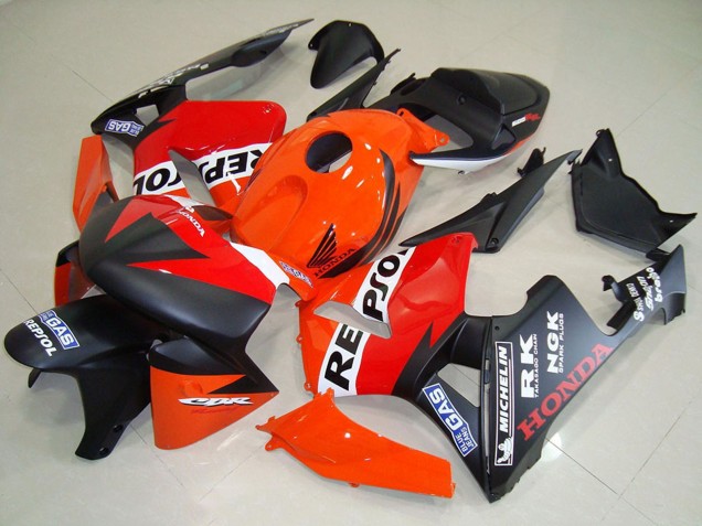 Carenados Moto Honda CBR600RR 2005-2006 - Naranja Rojo Blanco Negro Mate Repsol Carrera