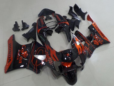 Carenados Moto Honda CBR900RR 919 1998-1999 - Negro Brillante Rojo Corona