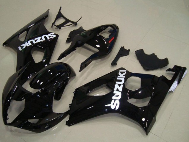 Carenados Moto Suzuki GSXR 1000 2003-2004 - Negro Brillante Blanco Calcomanía