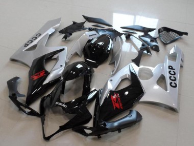 Kits Carenado Moto Suzuki GSXR 1000 2005-2006 - Plata Negro Rojo