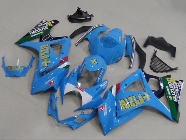 Carenados Moto Suzuki GSXR 1000 2007-2008 - Azul Blanco Amarillo Negro Rizla