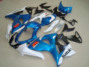 Carenados Moto Suzuki GSXR 1000 2009-2016 - Azul Claro Blanco Negro OEM Estilo