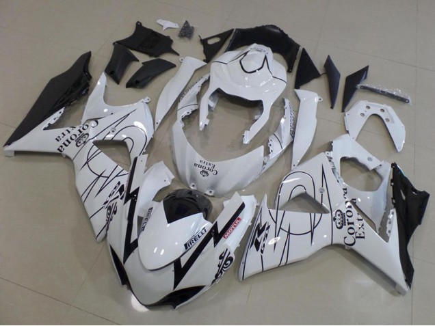Carenados Moto Suzuki GSXR 1000 2009-2016 - Blanco Negro Corona Carrera