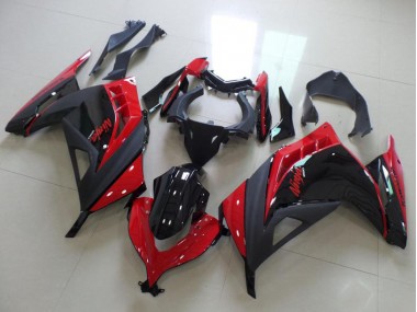 Carenados Moto Kawasaki ZX300R 2013-2018 - Rojo Negro Brillante Negro Mate