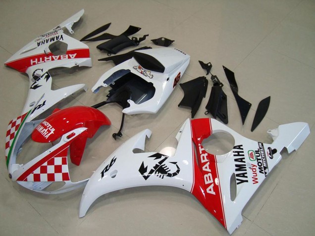 Carenados Moto Yamaha YZF R6 2003-2004 - Blanco Rojo Abarth Motul