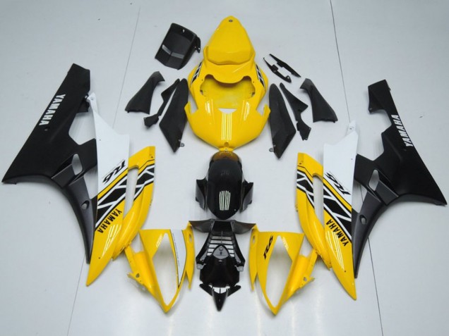 Carenados Moto Yamaha YZF R6 2006-2007 - Amarillo Blanco Negro OEM Estilo