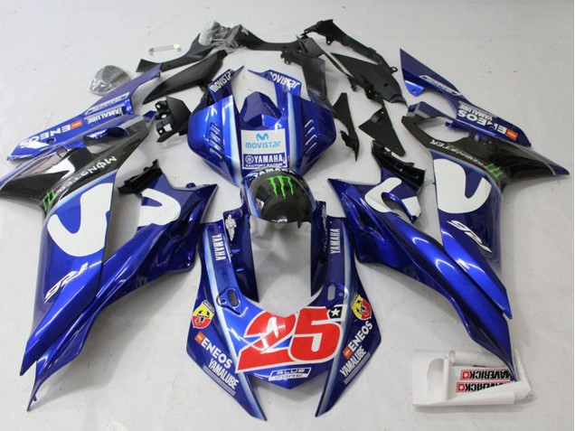 Carenado Moto Yamaha YZF R6 2017-2023 - Blanco Azul Verde Monstruo MoviStar