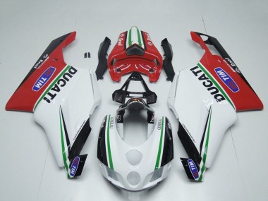 Carenados Moto Ducati 749 999 2005-2006 - Blanco Rojo Verde Negro Brillante Enel Generali Tim