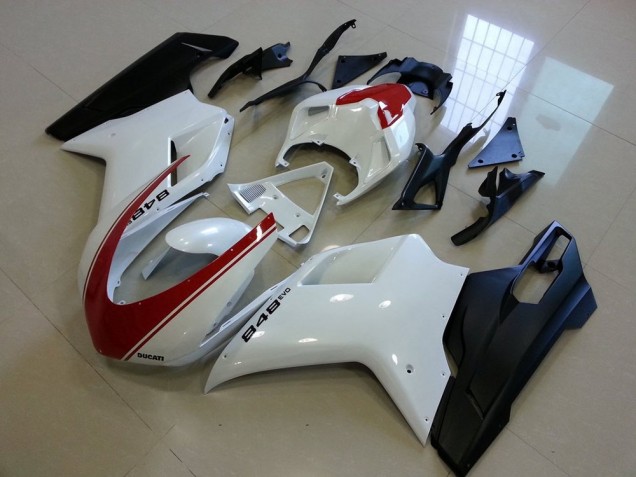 Carenados Moto Ducati 848 2007-2014 - Blanco Rojo Negro Mate