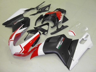 Carenados Moto Ducati 1098 2007-2014 - Blanco Rojo Negro Mate Corse
