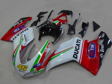 Carenados Moto Ducati 848 1098 1198 2007-2014 - Blanco Rojo Verde Negro Brillante Amarillo 46