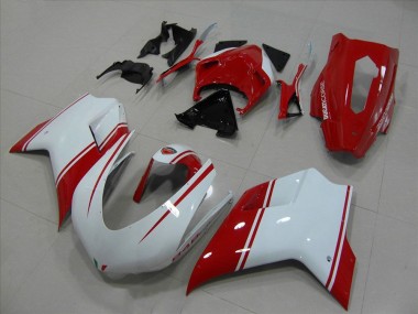 Carenados Moto Ducati 848 2007-2014 - Blanco Rojo Carrera Versión