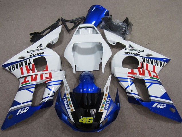 Carenados Moto Yamaha YZF R6 1998-2002 - Blanco Azul Rojo Fiat Michelin Motul 46