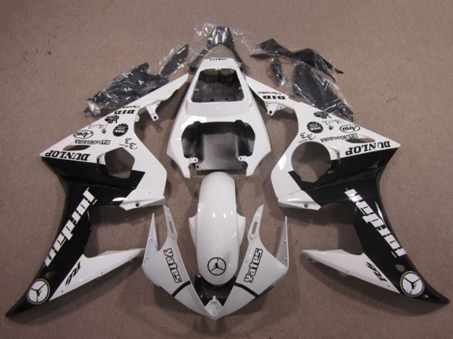 Carenados Moto Yamaha YZF R6 2003-2004 - Blanco Negro Brillante Jordan Dunlop