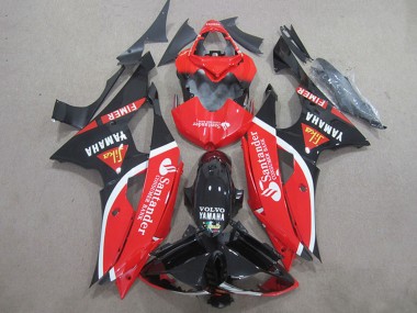 Carenados Moto Yamaha YZF R6 2008-2016 - Rojo Blanco Negro Brillante Volvo Santander Fimer