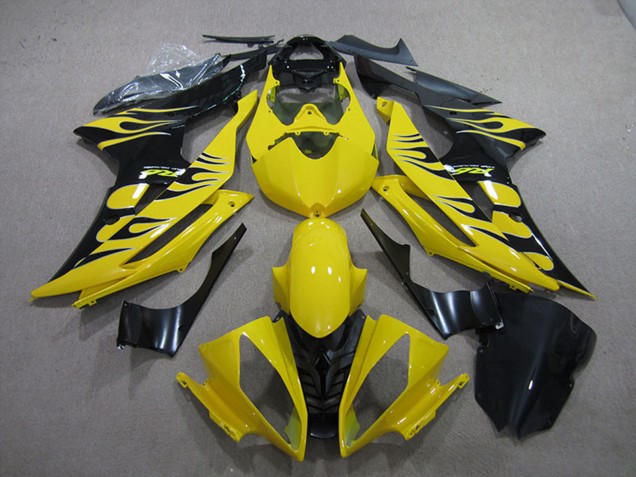 Carenados Moto Yamaha YZF R6 2008-2016 - Amarillo Negro Brillante Llama