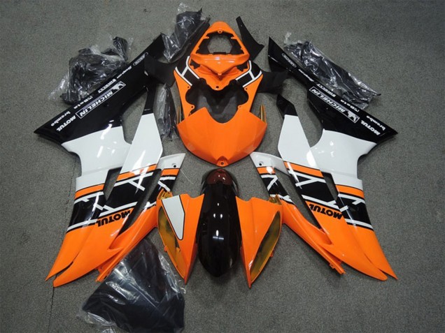 Carenados Moto Yamaha YZF R6 2008-2016 - Naranja Blanco Negro Brillante Motul