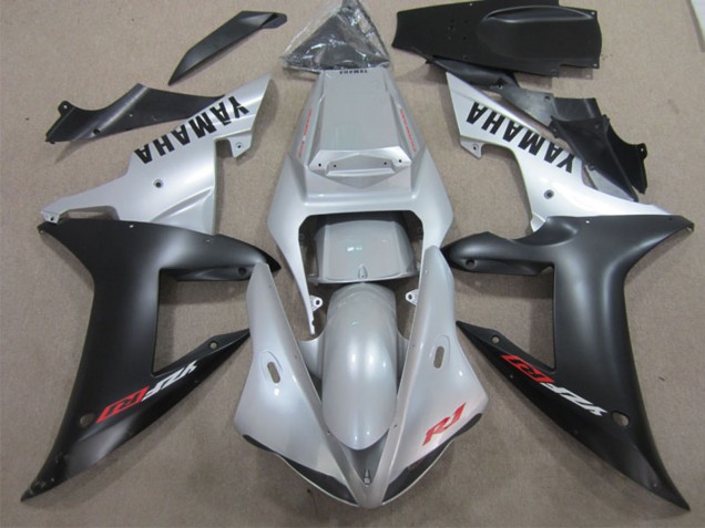 Carenado Moto Yamaha YZF R1 2002-2003 - Plata Negro Mate