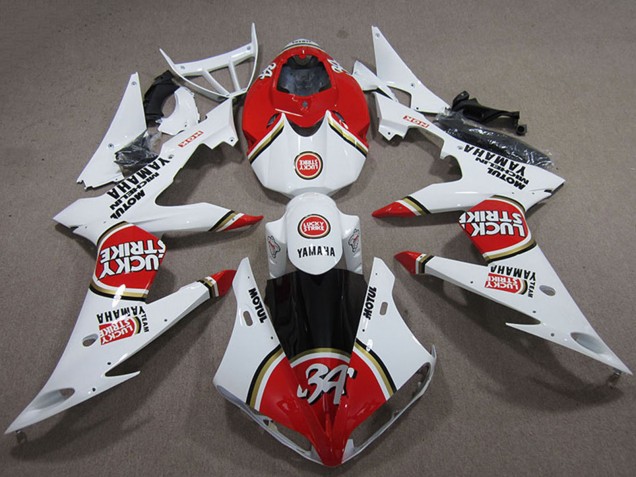 Carenados Moto Yamaha YZF R1 2004-2006 - Blanco Rojo Lucky Strike