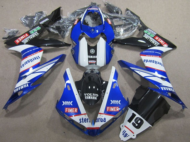 Carenados Moto Yamaha YZF R1 2004-2006 - Blanco Azul Negro Rojo Volvo Sterilgarda 19