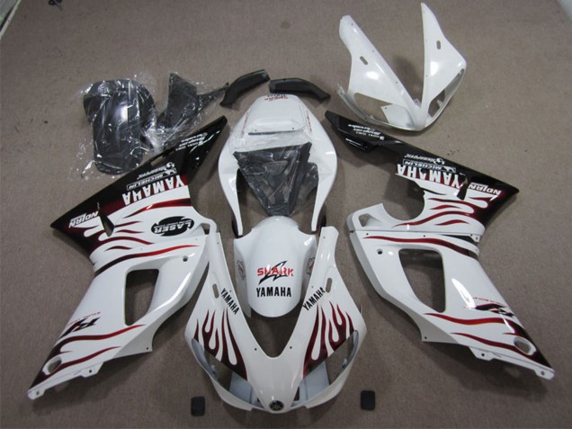 Carenados Moto Yamaha YZF R1 2009-2011 - Blanco Rojo Negro Llama