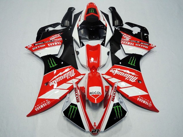 Carenados Moto Yamaha YZF R1 2012-2014 - Blanco Gris Negro Brillante Verde Monstruo Milwaukee Maxxis Rocol
