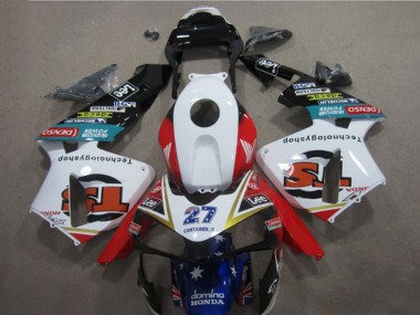 Carenados Moto Honda CBR600RR 2003-2004 - Blanco Rojo Azul Negro Brillante Denso 27