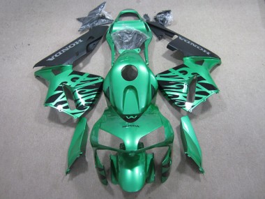 Carenados Moto Honda CBR600RR 2003-2004 - Verde Negro Llama