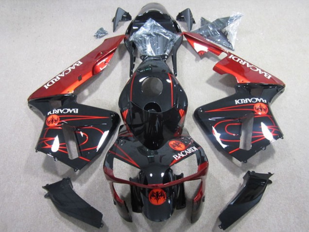 Carenados Moto Honda CBR600RR 2003-2004 - Negro Brillante Rojo RACARDI