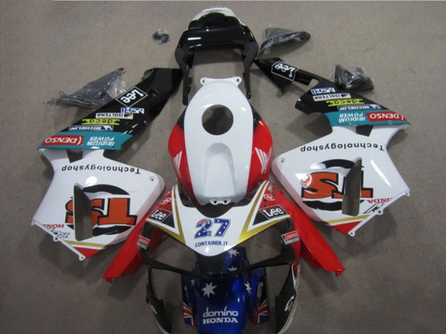Carenados Moto Honda CBR600RR 2005-2006 - Blanco Rojo Azul Negro Brillante Estrella Lee 27