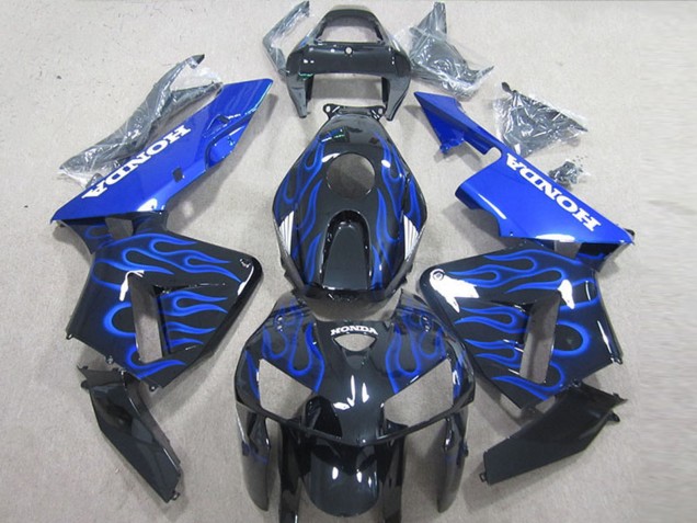 Kits Carenado Moto Honda CBR600RR 2005-2006 - Negro Brillante Azul Llama