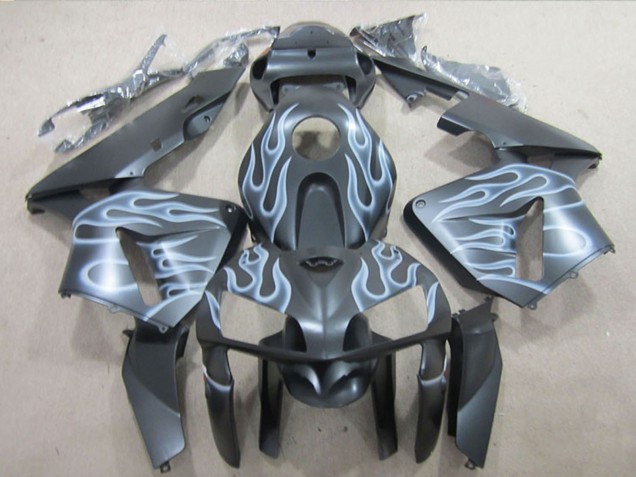 Carenados Moto Honda CBR600RR 2005-2006 - Negro Mate Plata Llama
