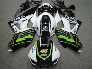 Carenados Moto Honda CBR600RR 2013-2023 - Blanco Verde Negro Brillante Semakin Didepan Monstruo