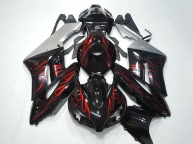 Carenados Moto Honda CBR1000RR 2004-2005 - Plata Negro Brillante Rojo Llama