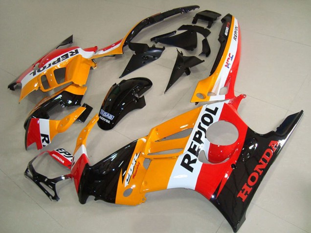 Carenados Moto Honda CBR600 F3 1995-1996 - Naranja Blanco Negro Brillante Repsol