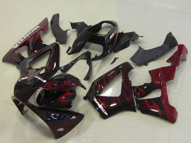 Carenados Moto Honda CBR900RR 929 2000-2001 - Negro Brillante Rojo Llama